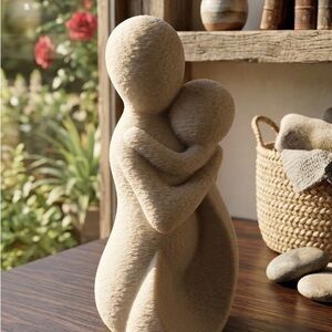 Neutral Beige Embrace Sculpture - Home Art